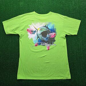 Reel Legends Tshirt Mens Medium Green Fishing Fish Lure Outdoors‎ Graphic